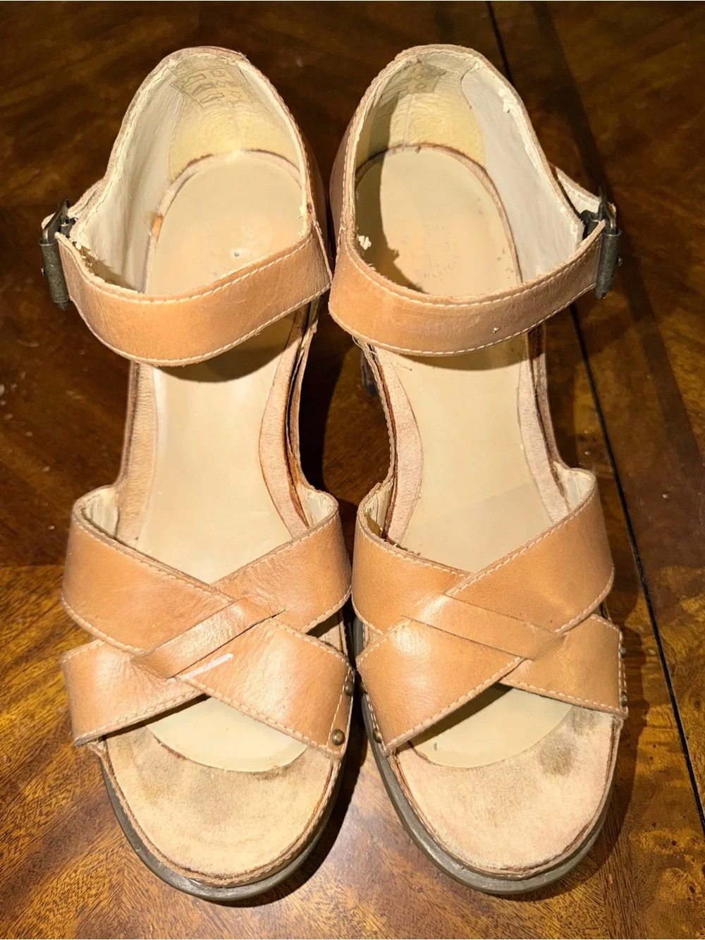 Y2K brown leather ankle strap Dr. Martens ROCHELLE sandals